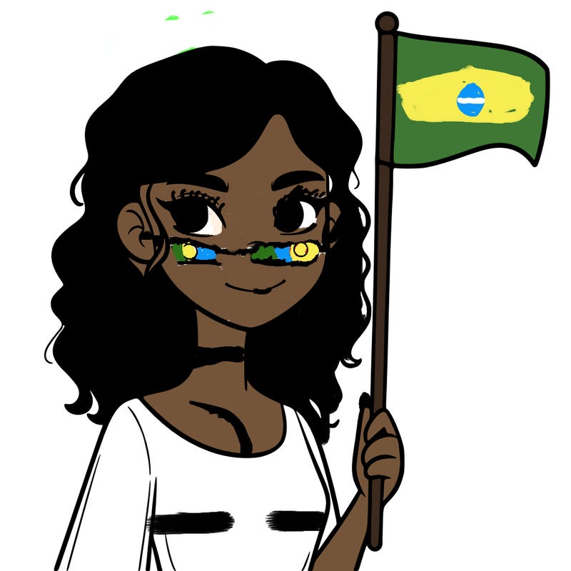 hot girl holding a flag