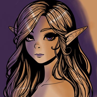 elf girl realistic dark fantasy