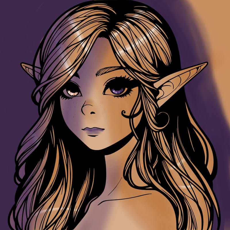 elf girl realistic dark fantasy