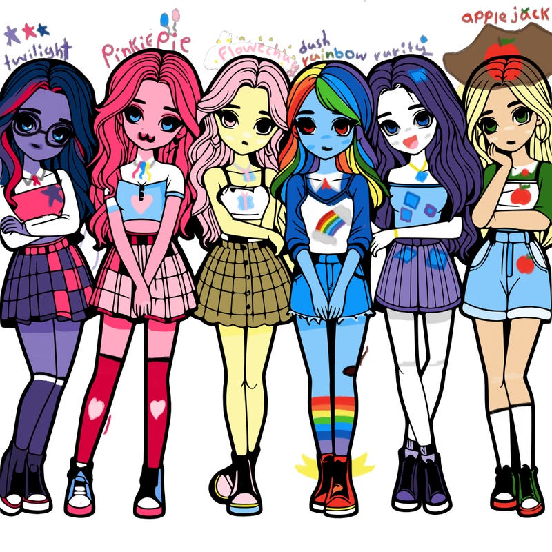 a group of girls realistic