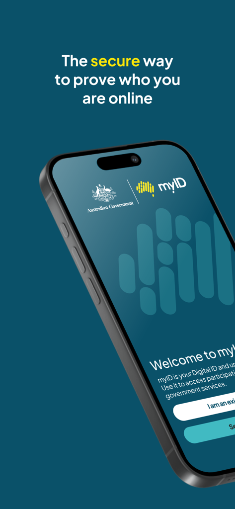 myID - Australian Government - myID Australian Government digital identity app splash screen on a smartphone