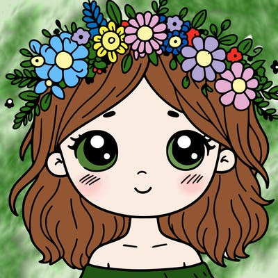 girl with flowers crown