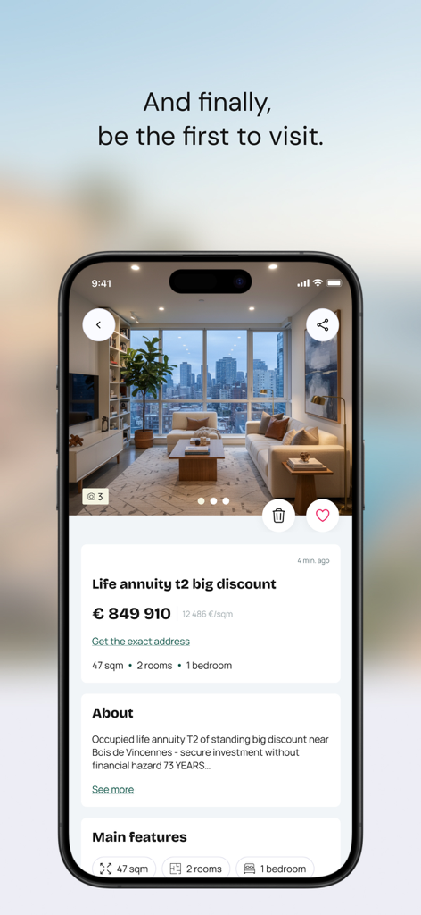 Green-Acres - Detaillierte Immobilienanzeige für eine europäische Wohnung in der Green-Acres Mobile App