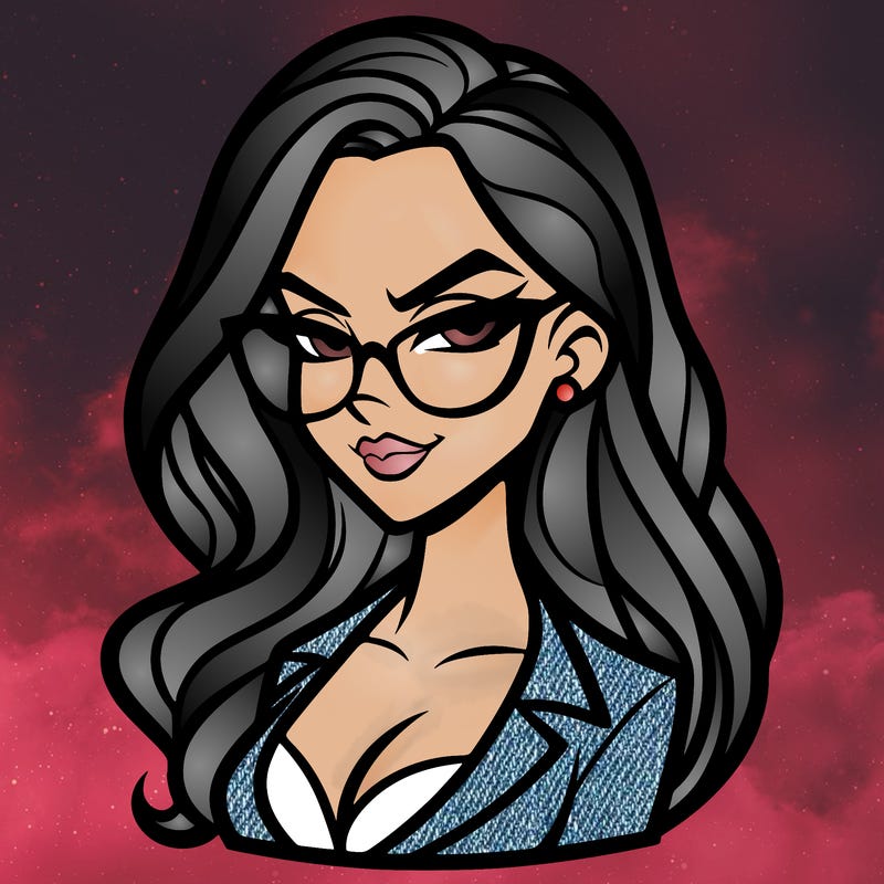 lady hair down with glasses evil
