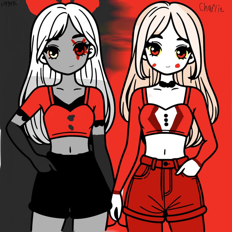 two sisters with crop tops and jean shorts and straight hair