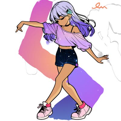 realistic girl danceing