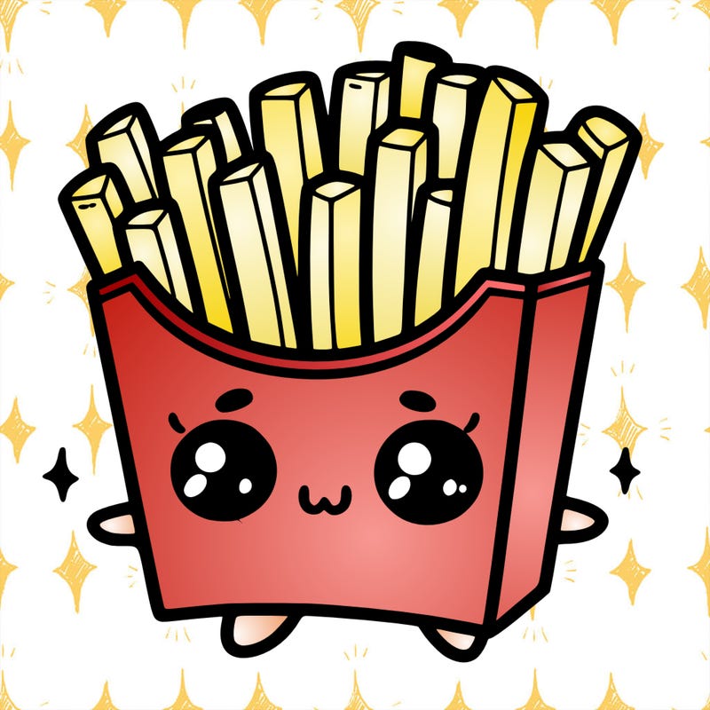 a cute. french fries