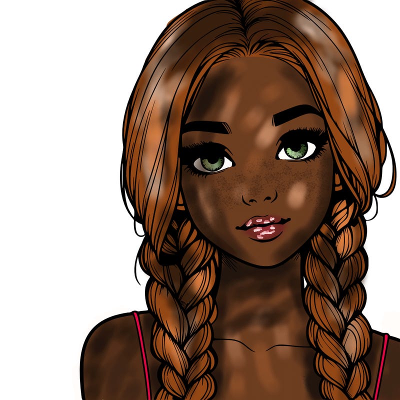 realistic girl with braids