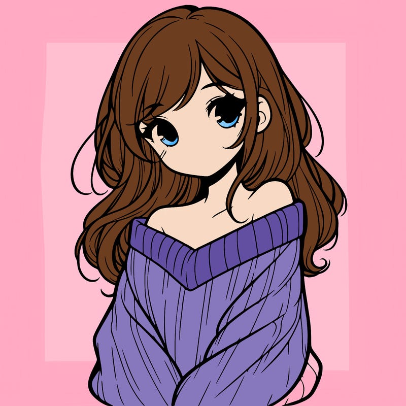 shy pretty girl wearing a sweater that is falling off one shoulder portrait