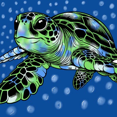 realistic sea turtle