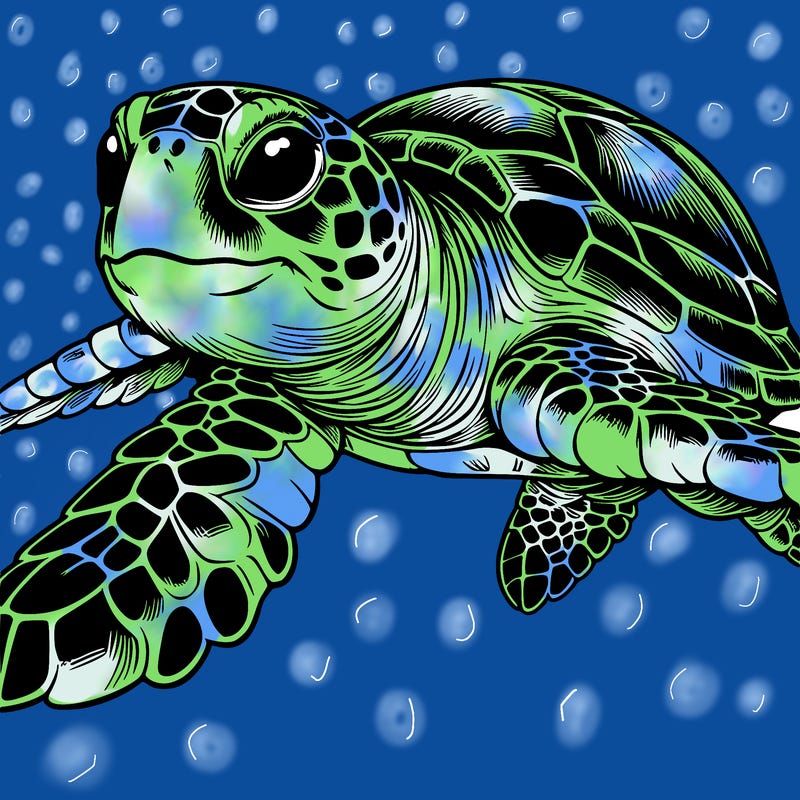 realistic sea turtle
