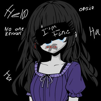 anime girl with no face