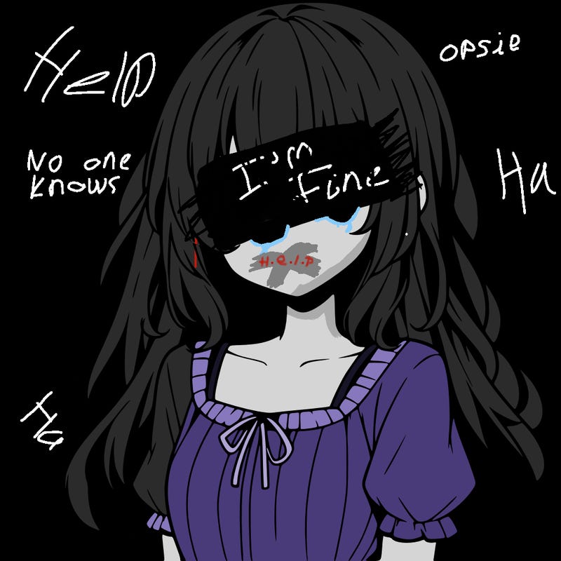 anime girl with no face