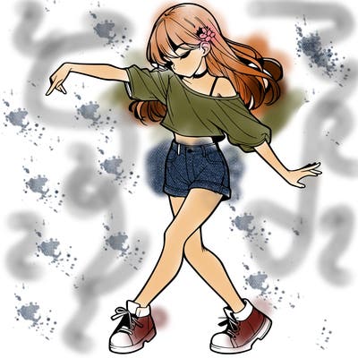 realistic girl danceing