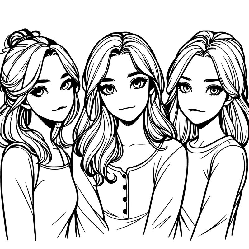 three realistic girls