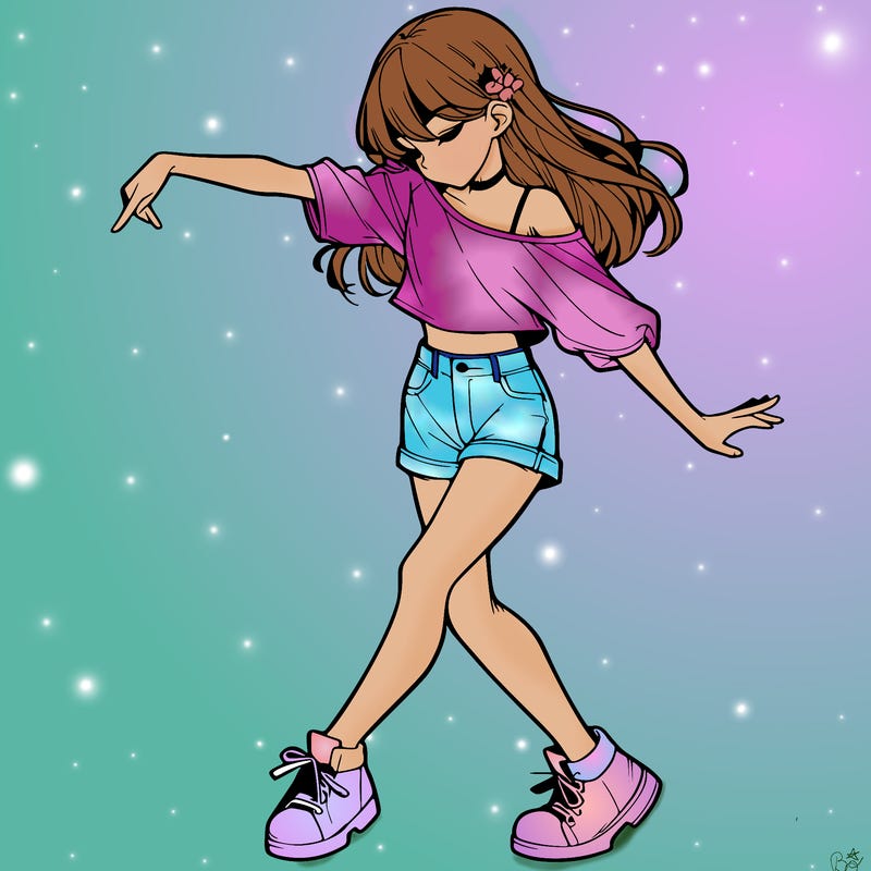 realistic girl danceing