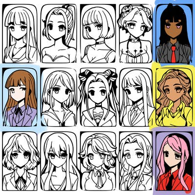 girls that look diffrent anime