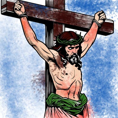 jesus realistic on the cross