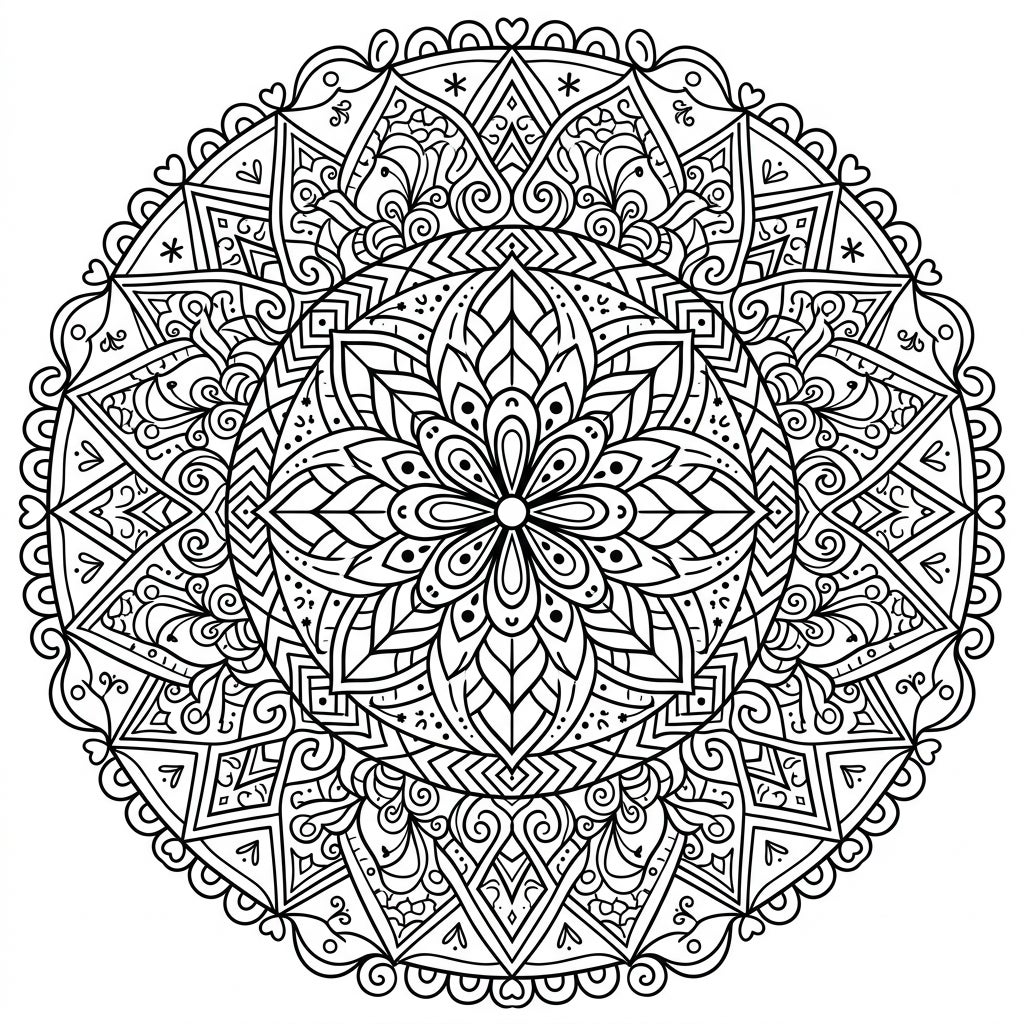 Geometric Patterns & Mandalas: Free Printable Coloring Page for Kids ...