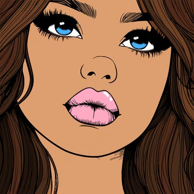 really realistic girl with lips