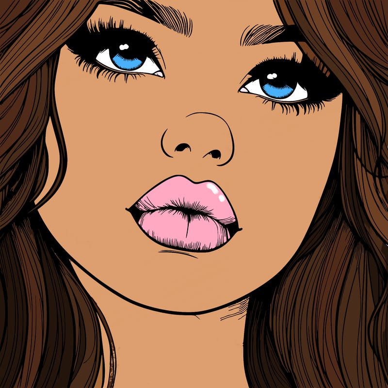 really realistic girl with lips