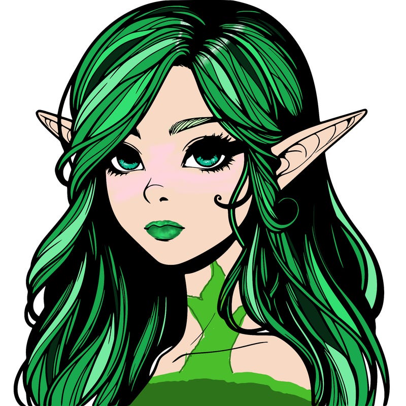 elf girl realistic dark fantasy