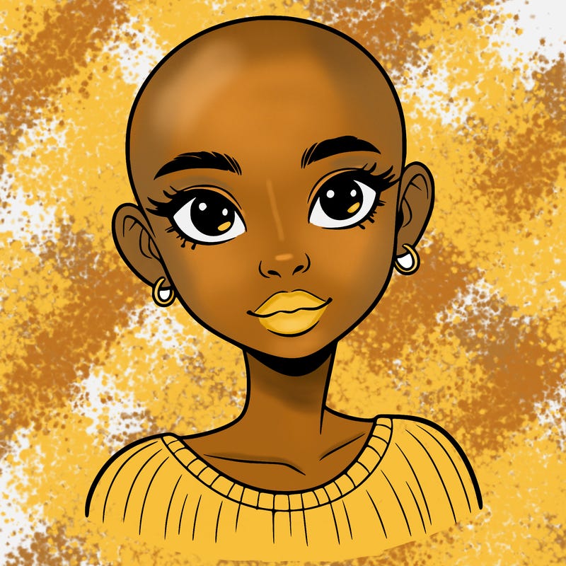 bald black girl