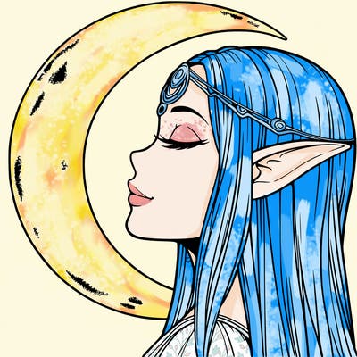 a realistic moon elf