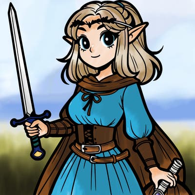 elf girl with a sword