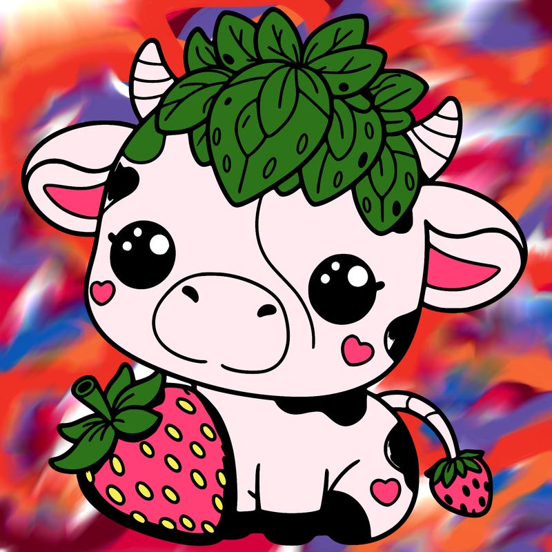 cute strawberry cow
