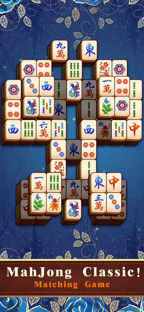 Tablero de juego de emparejamiento clásico de Mahjong con losetas chinas tradicionales