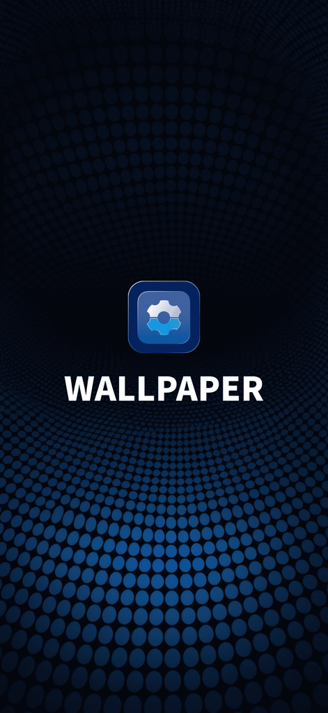 Wallpaper - Live Engine - Écran de démarrage de l'application Wallpaper Live Engine avec le logo et le titre sur un fond bleu à pois