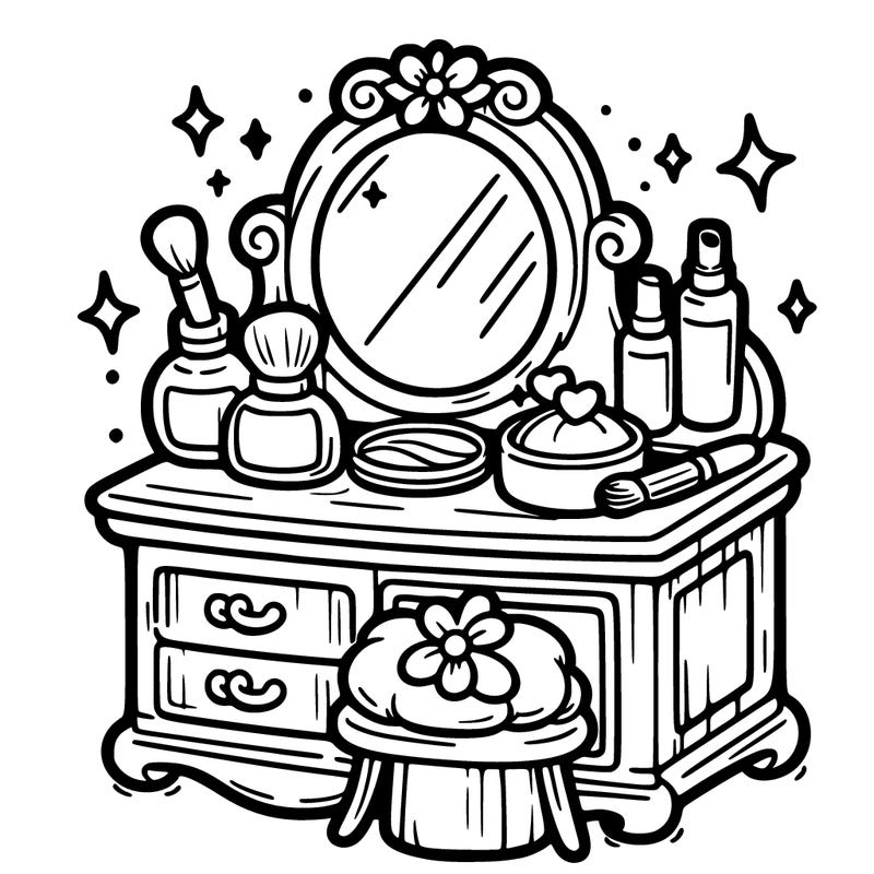 vanity with skincare on it