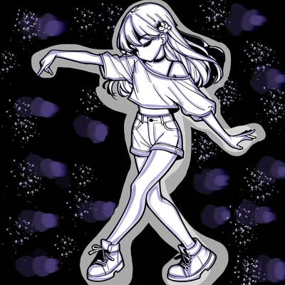 realistic girl danceing