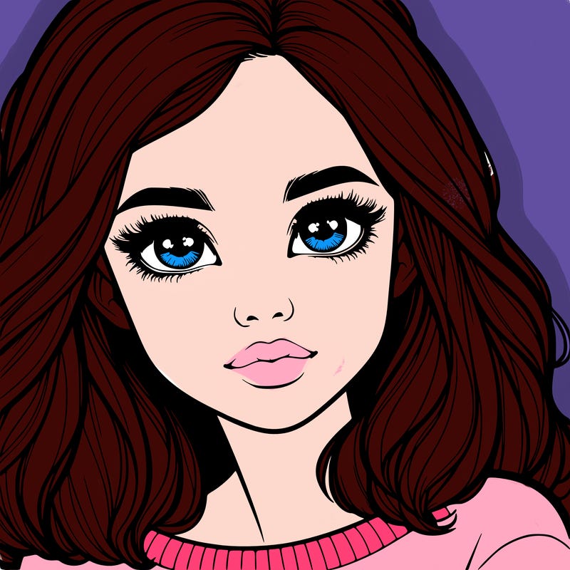 realistic girl whith cute eyes