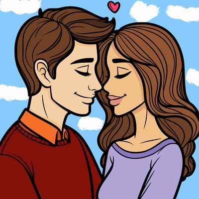 man and woman in love