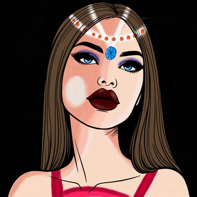 realistic woman with full lips