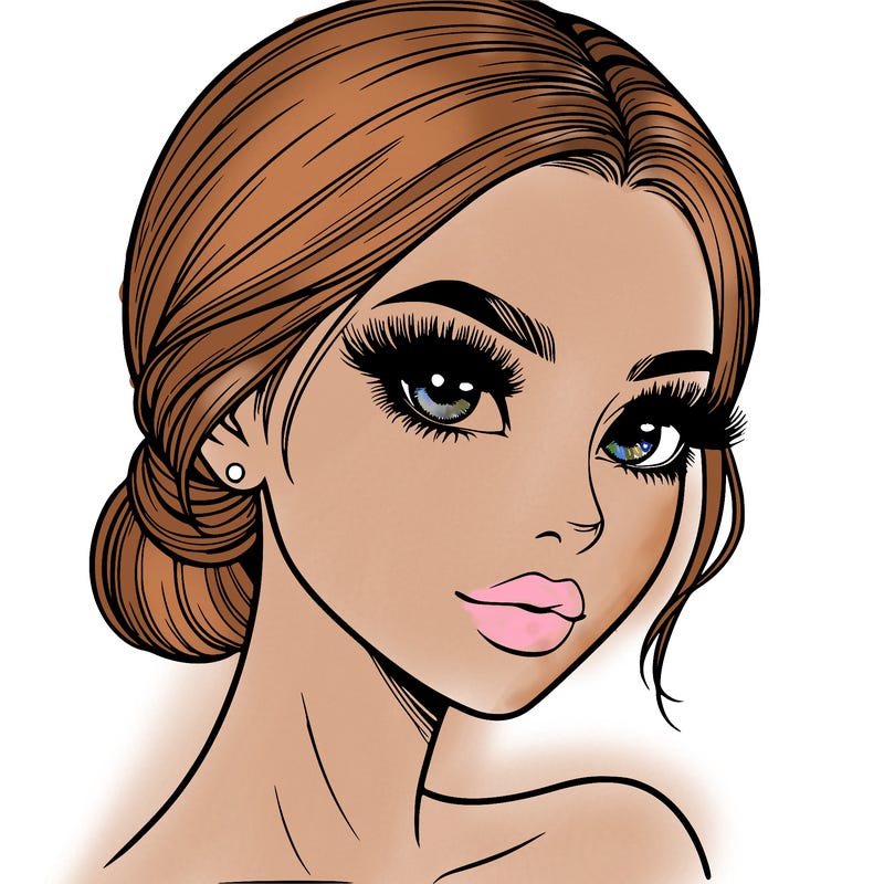 realistic girl with lashes