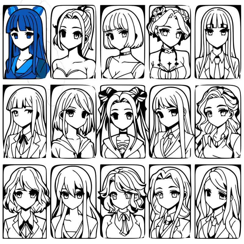 girls that look diffrent anime