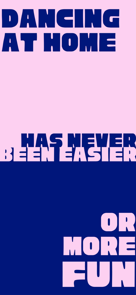 MOVZ: Learn any dance at home - Gráfico promocional para MOVZ que indica que bailar en casa nunca ha sido tan fácil o divertido