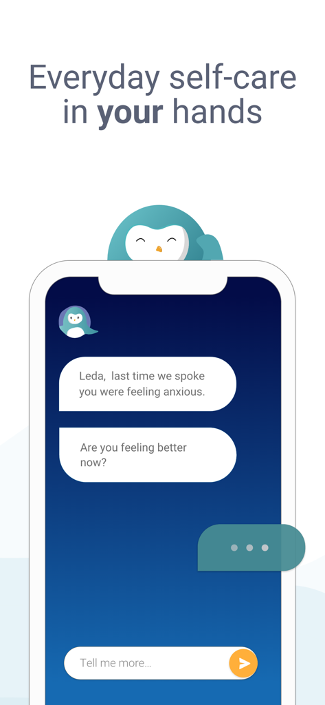 Wysa: Mental Wellbeing AI - Wysa app interface showing an AI chatbot conversation for mental health support