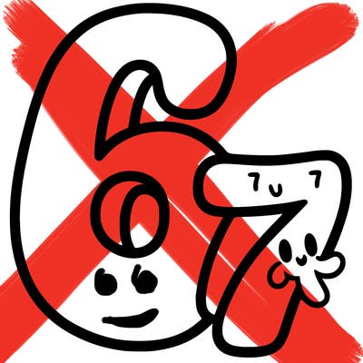 a number of a 6 and a seven