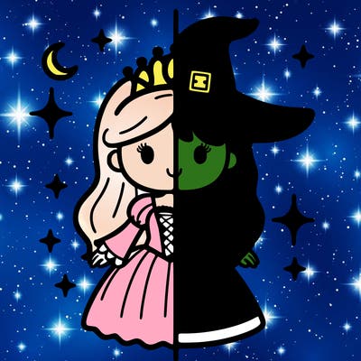 split princess and witch