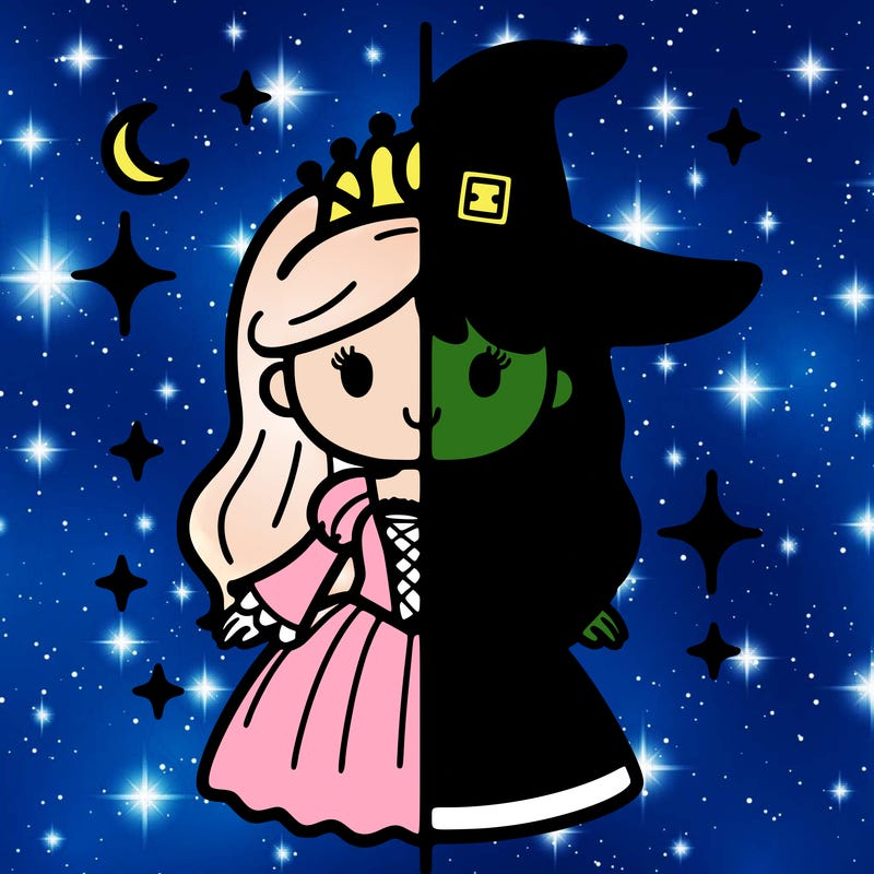 split princess and witch