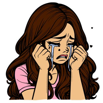realistic girl crying