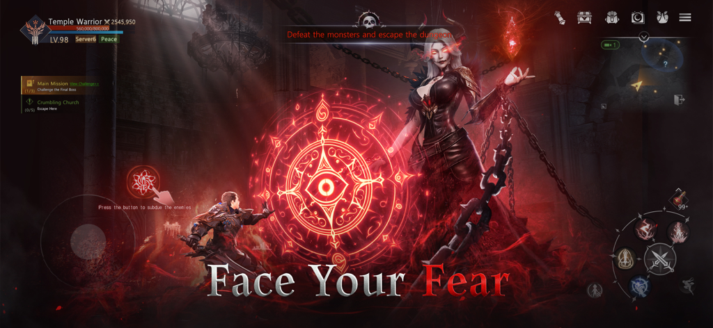 Age of Ashes: Dark Nuns DE - Gothic battle scene in Age of Ashes Dark Nuns DE featuring a temple warrior facing a demonic nun