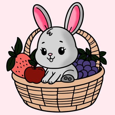 bunny in a fruit basket