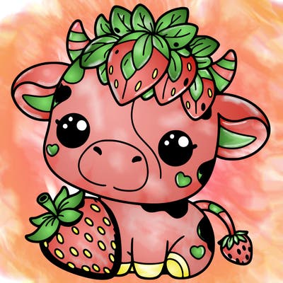 cute strawberry cow