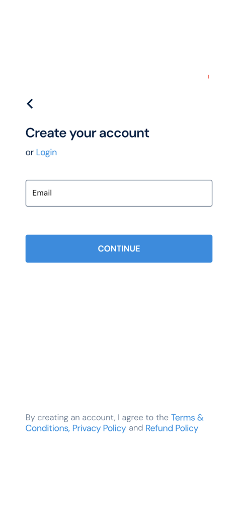 Academically - Sign up page for the Academically app featuring an email input field and continue button for healthcare professional registration.