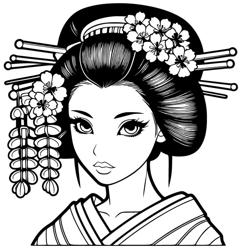 a realistic japanese geshia